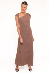 Talisa Midi Dress - Brown Marle