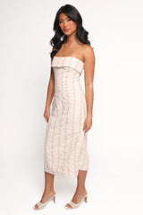 Norma Strapless Midi Dress - Pink Floral