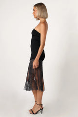 Padam Strapless Midi Dress - Black