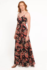 Naver Maxi Dress - Black Floral