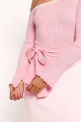 Milan Off Shoulder Midi Dress - Pink