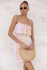 Junia Mini Dress - Pink Plaid