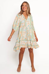 Arden Mini Dress - Green Multi
