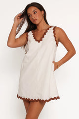 Calliope Mini Dress - White Tan