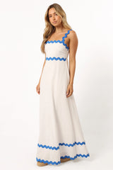 Nancy Maxi Dress - Blue/White