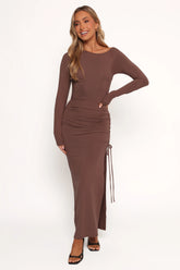 Indigo Maxi Dress - Brown