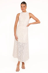 Danni Lace Midi Dress - Ecru