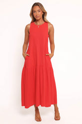 Almudena Midi Dress - Red