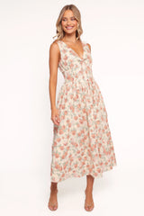 Velda Midi Dress - Pink Floral