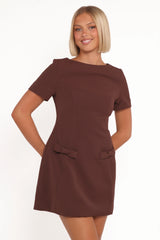 Tanis Mini Dress - Brown