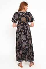 Loveen Maxi Dress - Black Floral