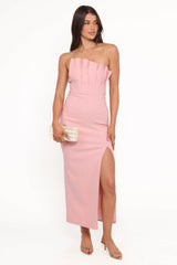 Kinnie Midi Strapless Dress - Pink