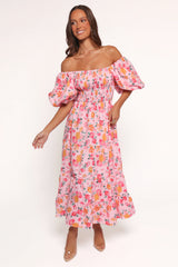 Soliel Midi Dress - Pink Floral