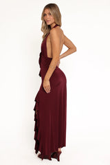 Leowna Halterneck Maxi Dress - Burgundy