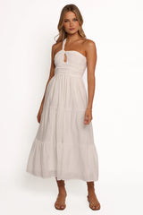 Vinny One Shoulder Maxi Dress - White