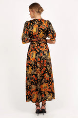 Nadalyn Midi Dress - Black/Multi