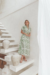 Preston Midi Dress - Green Floral