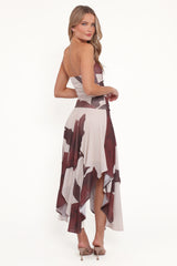 Doreen Midi Dress - Brown Floral