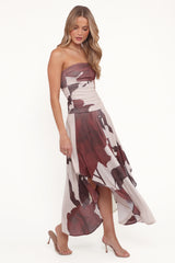 Doreen Midi Dress - Brown Floral