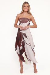 Doreen Midi Dress - Brown Floral