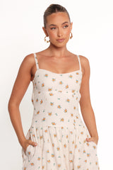 Oakley Maxi Dress - Yellow Floral