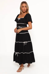 Harvey Maxi Bow Dress - Black/White