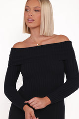 Francisco Long Sleeve Mini Dress - Black