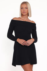 Francisco Long Sleeve Mini Dress - Black