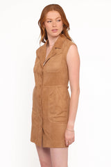 Xoey Suede Mini Dress - Camel