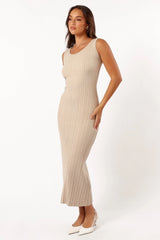 Reign Maxi Knit Dress - Beige