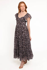 Myles Maxi Dress - Brown/Blue Floral