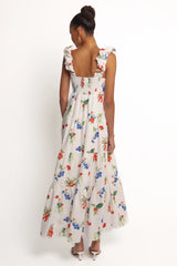 Valerie Maxi Dress - Off White/Red