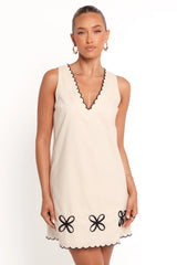 Thalia Mini Dress - Cream/Black