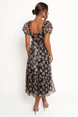 Farryn Maxi Dress - Black Beige Floral