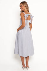 Johanna Midi Dress - Grey/White