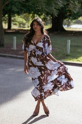 Annabella Maxi Dress - Blue Poppies