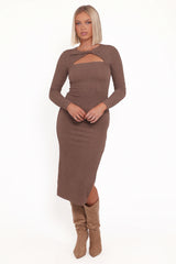Laney Long Sleeve Midi Dress - Olive