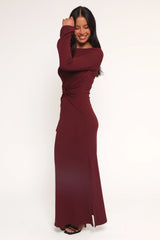 Nash Long Sleeve Dress - Deep Red