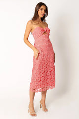 Tyler Strapless Midi Dress - Watermelon