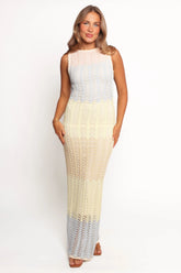 Tanith Maxi Knit Dress - Lime Multi