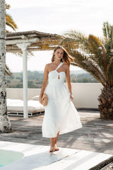 Vinny One Shoulder Maxi Dress - White