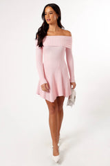 Francisco Long Sleeve Mini Dress - Pink