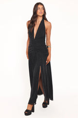 Lucas Halterneck Maxi Dress - Black