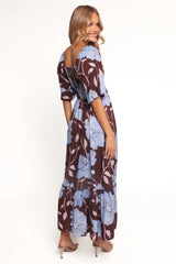 Annabella Maxi Dress - Blue Poppies