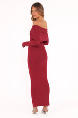 Lindsey Knit Dress - Dark Red
