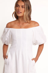 Jensen Off Shoulder Midi Dress - Ivory