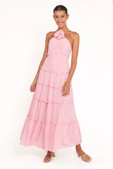Dottie Halterneck Maxi Dress - Pink