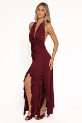Leowna Halterneck Maxi Dress - Burgundy