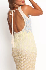 Tanith Maxi Knit Dress - Lime Multi