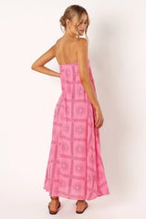Soph Strapless Maxi Dress - Pink Red
